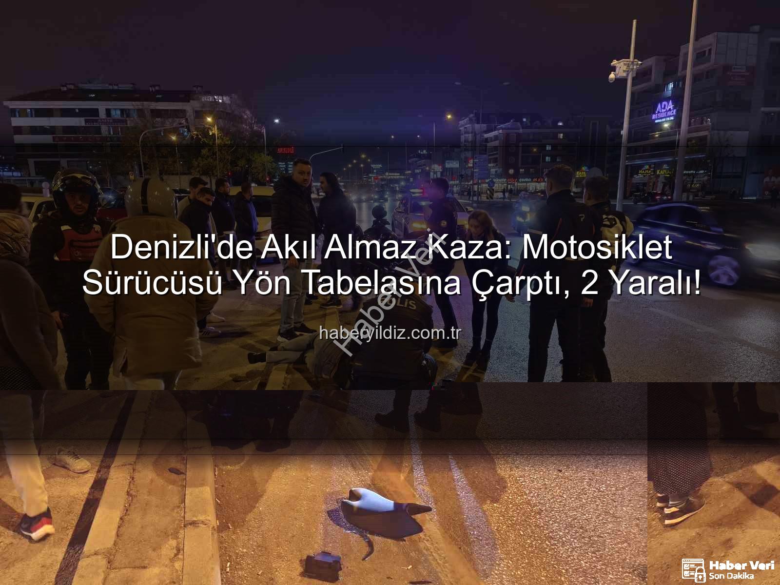 Denizli motosiklet kazası - Denizli'de Motosiklet Kontrolden Çıktı: Sürücü ve Yolcu Yön Tabelasına Çarparak Yaralandı
