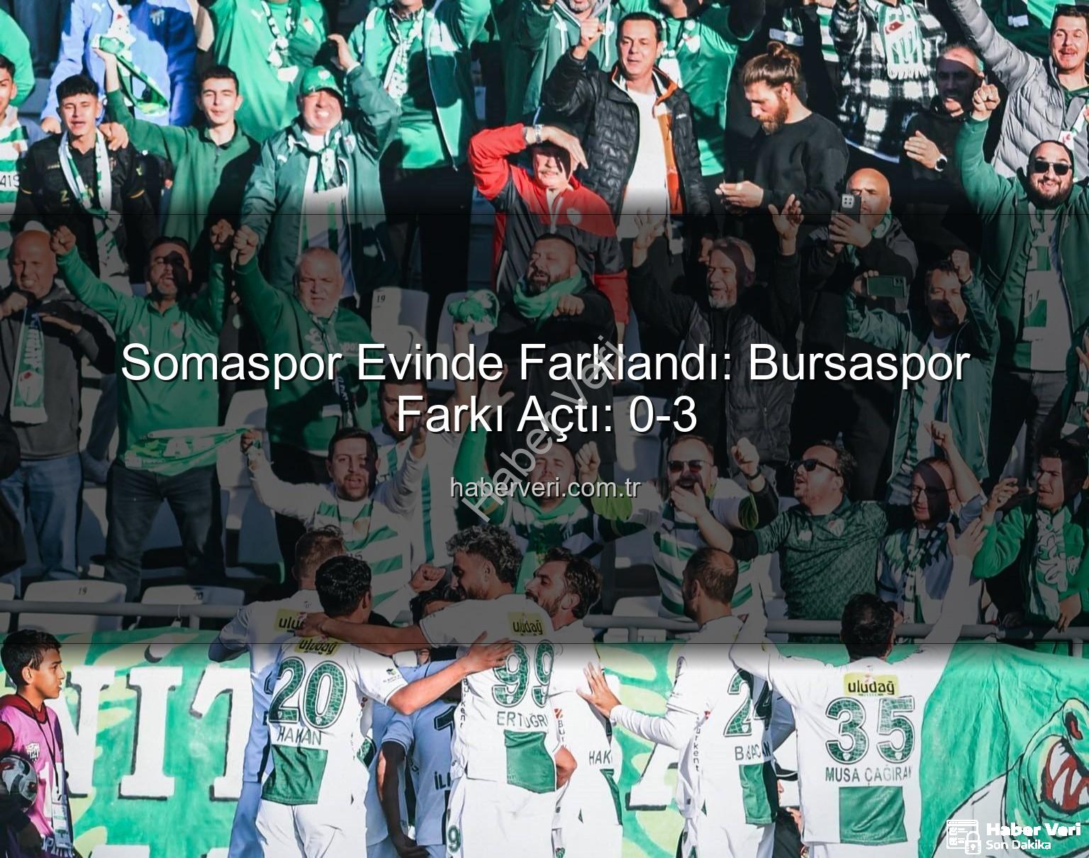 Somaspor Bursaspor - Somaspor Evinde Farklandı: Bursaspor Farkı Açtı: 0-3